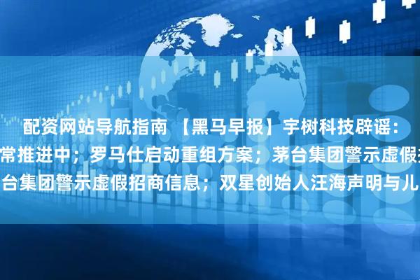 配资网站导航指南 【黑马早报】宇树科技辟谣：相关报道不实，IPO正常推进中；罗马仕启动重组方案；茅台集团警示虚假招商信息；双星创始人汪海声明与儿子断绝关系